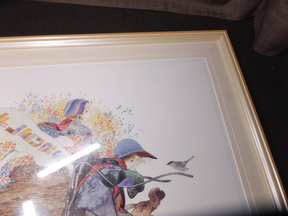 肉筆油彩/ 中島潔『花かげ』/絵面サイン/ 裏書・サイン・落款/【模写